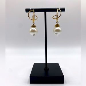 Gold Pearl Drop Earrings